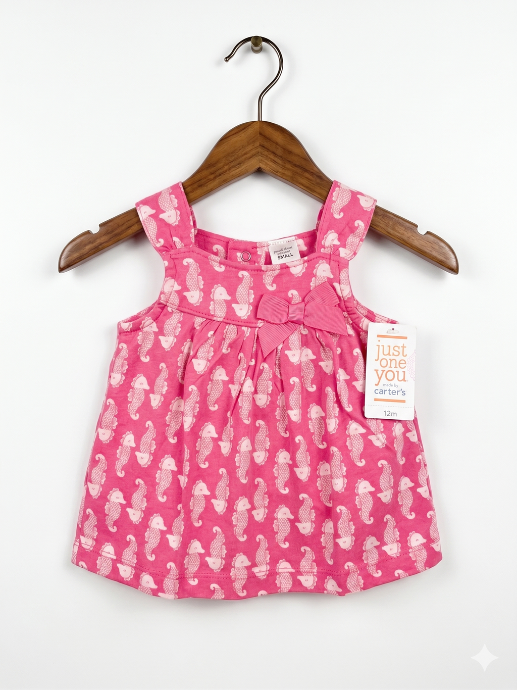 Just One You by Carter's Pink Seahorse Sleeveless Top - Size 12M (Fits 1 Year Old) AB1