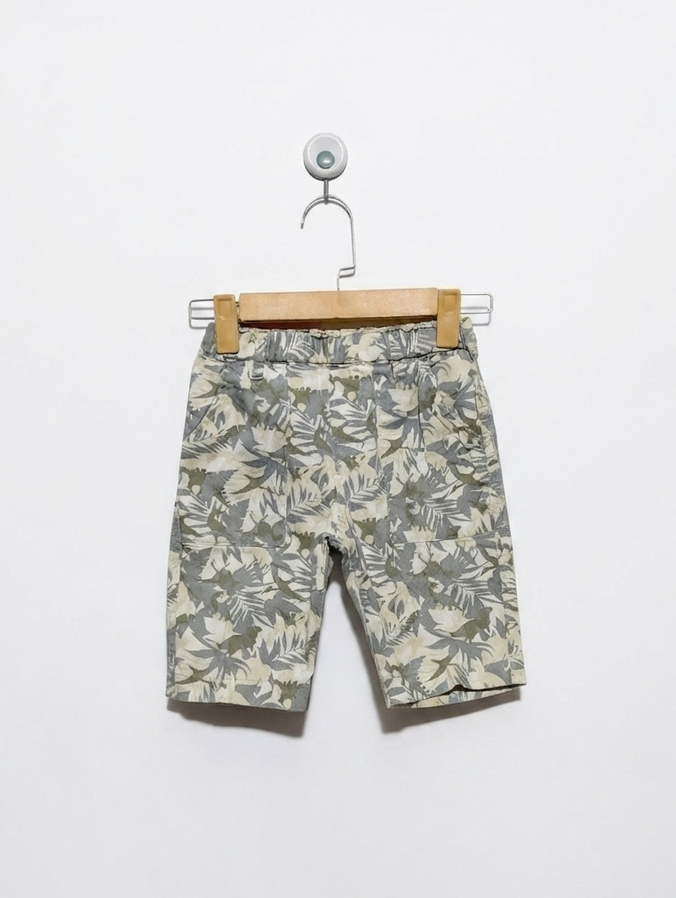 QLU Boys Tropical Leaf Print Casual Shorts - Size S (Estimated Age 7 to 8 Years) AB2