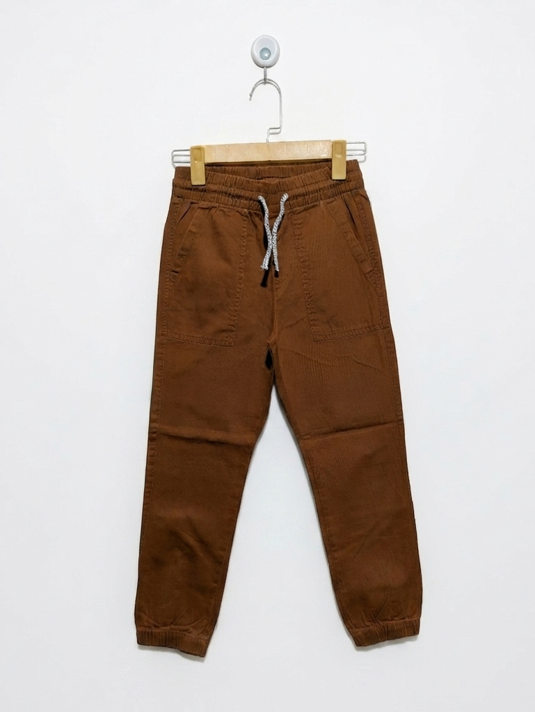 H&M Boys Brown Comfortable Pull-On Joggers - Size 8 (Estimated Age 8-9 Years) AB2