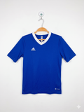 Adidas Kids Royal Blue "AEROREADY" V-Neck Short Sleeve Jersey - Size Estimated Age 11-12 Years AB1