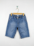 Primark Cares Boys Blue Denim Drawstring Shorts - Size Estimated Age 11-12 Years AB2