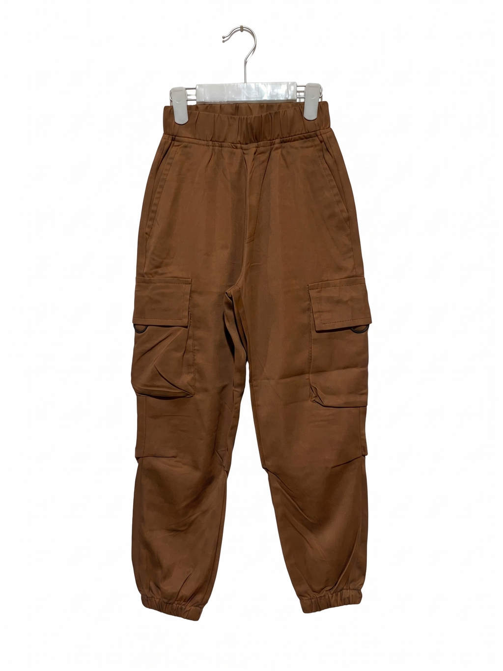 H&M Boys Toffee Brown Twill Cargo Joggers - Size Estimated Age 8Y AB1