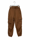 H&M Boys Toffee Brown Twill Cargo Joggers - Size Estimated Age 8Y AB1