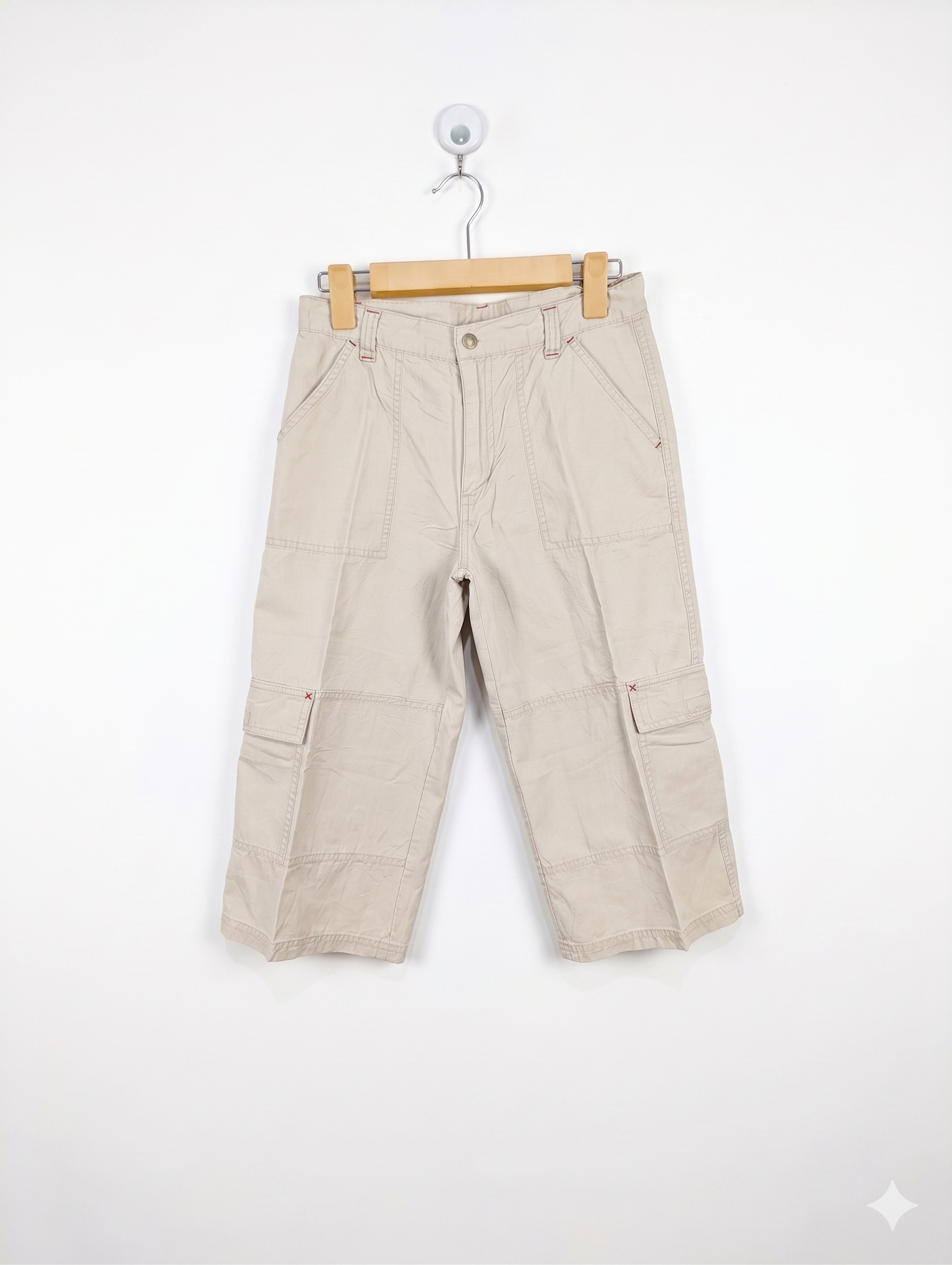 Uniqlo Boys Beige Cropped Utility Cargo Pants - Size 150 (Estimated Age 11-12 Years) AB1