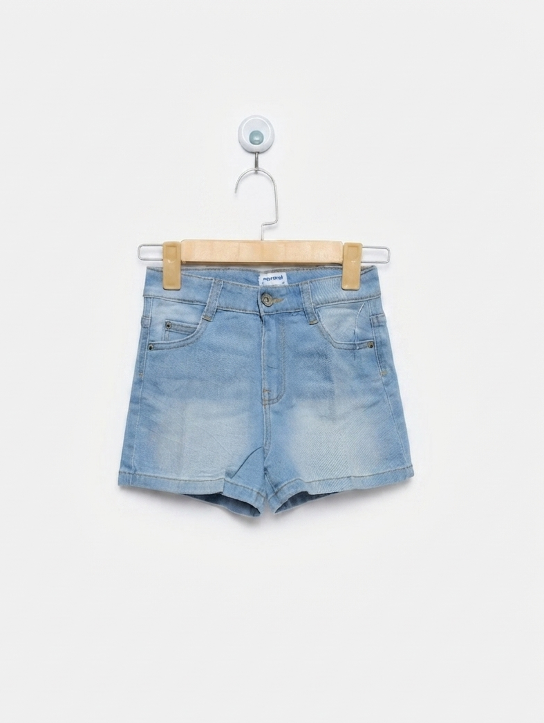 Mayoral Girls Light Wash Denim Casual Shorts - Size 8 Years Estimated Age 8 Years AB2