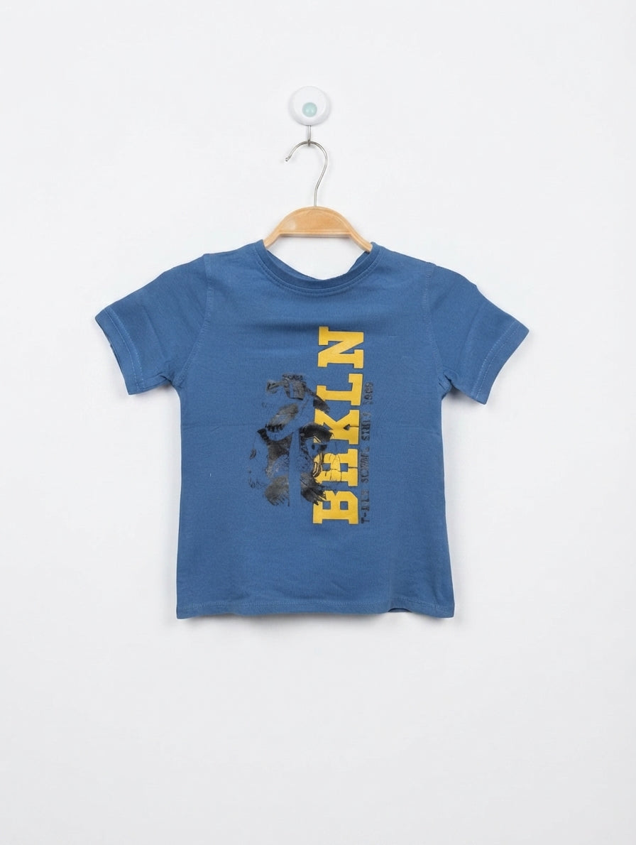 Inextenso Boys Blue "BKLYN T-Rex" Graphic Tee - Size 5 Years (Estimated Age 5 Years) AB2