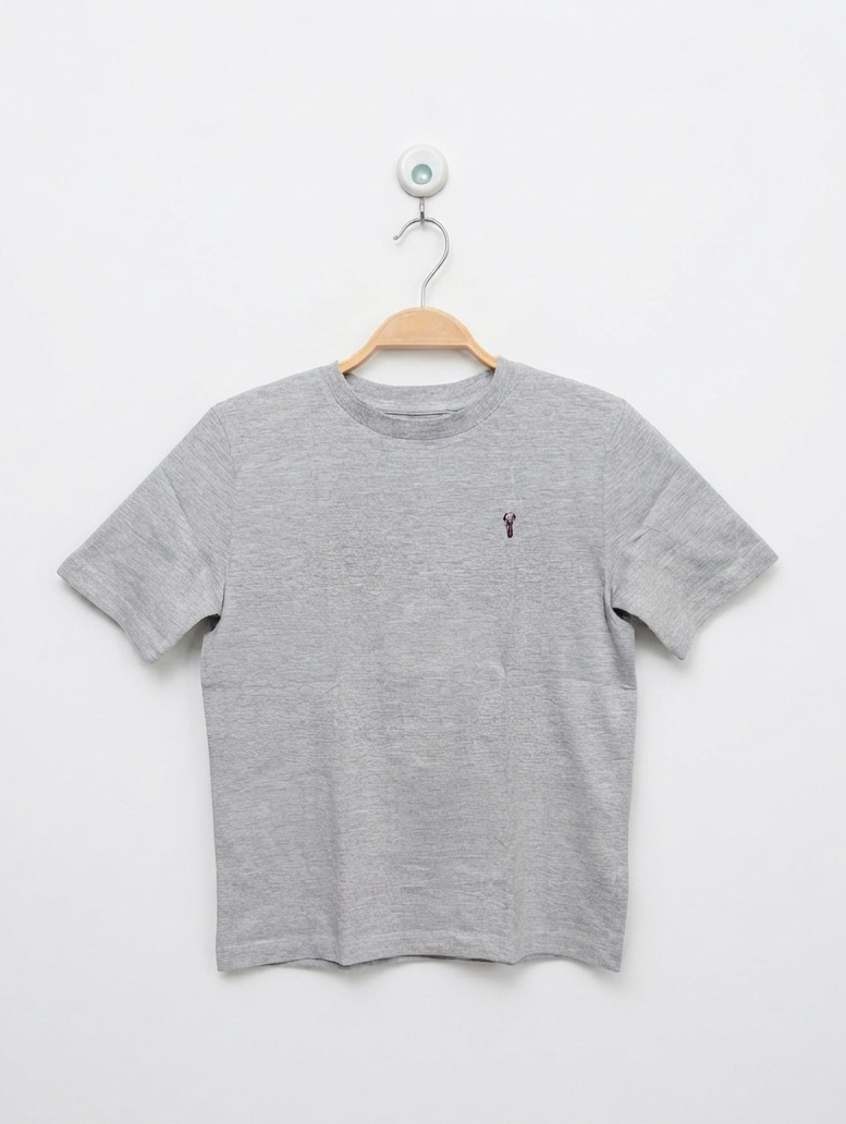 NEXT Boys Classic Heather Grey Minimalist Tee - Size 128CM Estimated Age 8 Years AB2