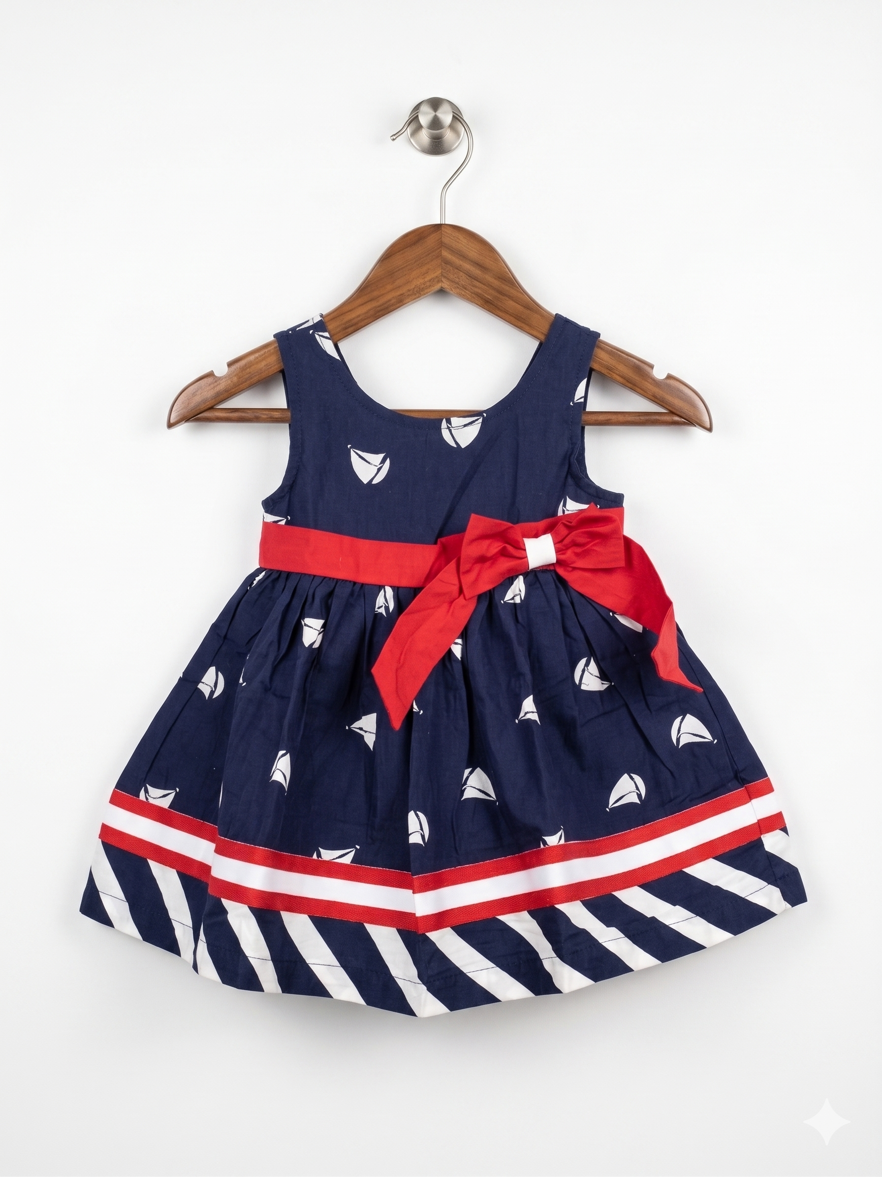 Blueberry Boulevard Baby Girls Nautical Sailboat Sleeveless Dress - Size 12M (Estimated 9-12 Months) AB1
