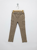 Monchou B Girls Brown Gingham Check Casual Pants - Size 130 CM (Estimated Age 8 Years) AB2