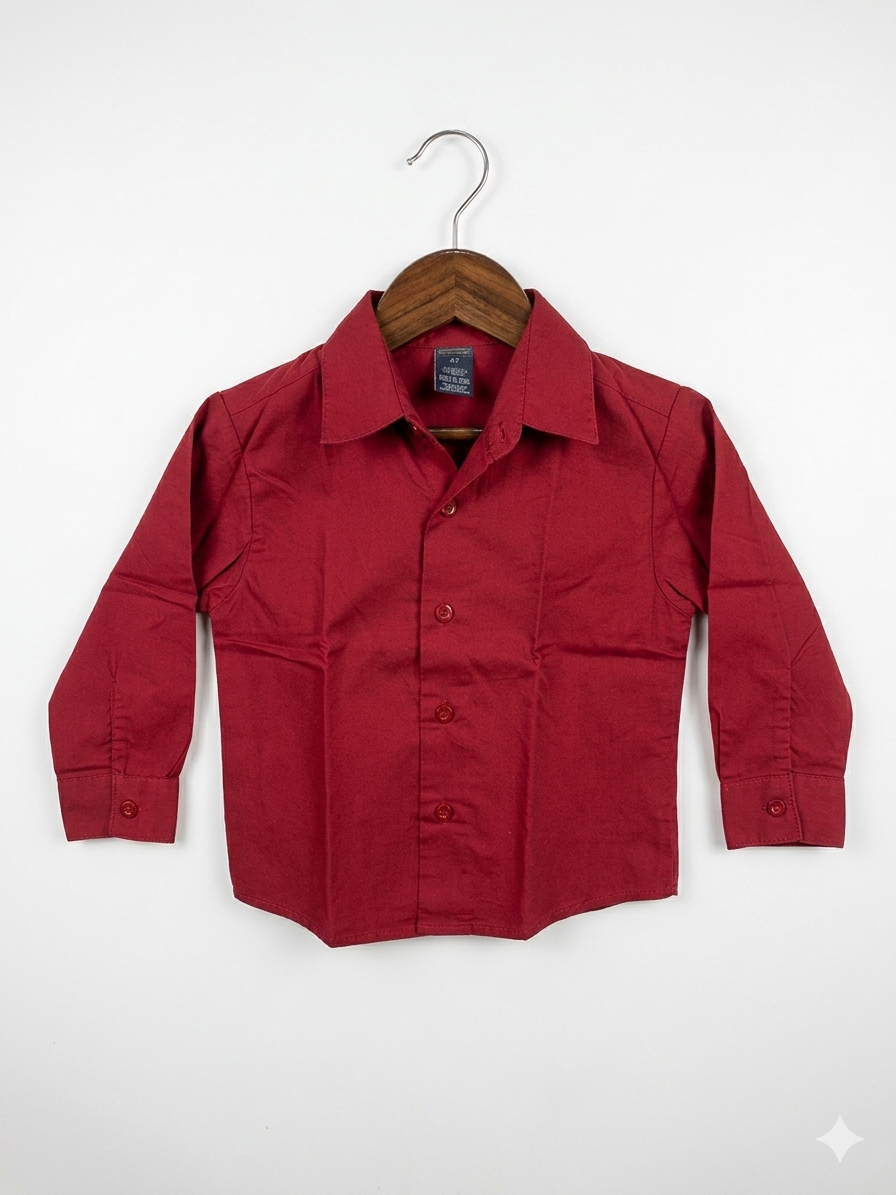 ARROW USA 1851 Toddler Boys' Maroon Long-Sleeve Dress Shirt - Size 4T AB1