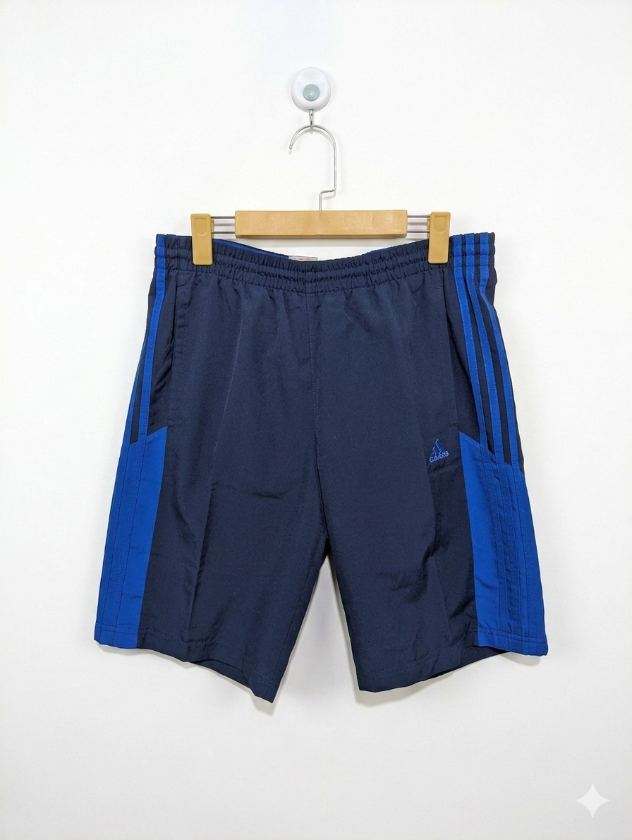 Adidas Boys Navy Blue & Royal Blue Athletic Performance Shorts - Size XL (15-16Y) Estimated Age 15-16 Years AB1
