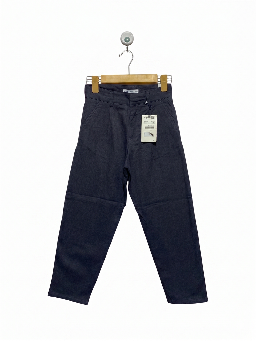Zara Boys Navy Blue Tailored Straight-Leg Trousers - Size Estimated Age 9 Years AB1