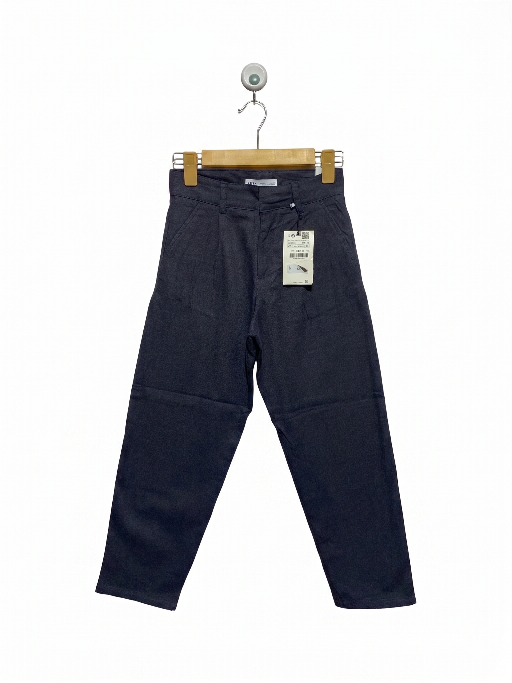 Zara Boys Navy Blue Tailored Straight-Leg Trousers - Size Estimated Age 9 Years AB1