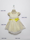 RARE TOO Girls Yellow Eyelet Embroidered Floral Dress - Size 6 Estimated Age 6 Years AB2