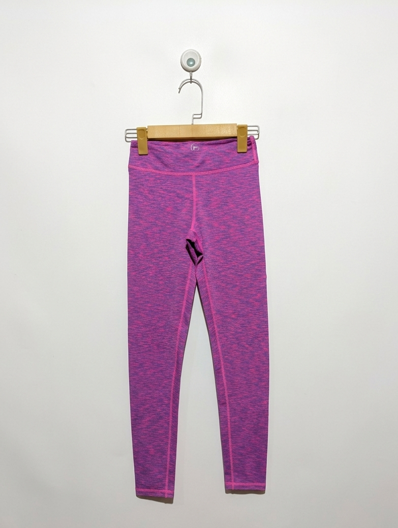 90 Degree by Reflex Girls Pink/Purple Heathered Athletic Leggings - Size M (10) Estimated Age 10 Years AB2