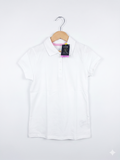 George Girls White Short-Sleeve School Uniform Polo Shirt - Size Estimated Age 7-8 Years AB1