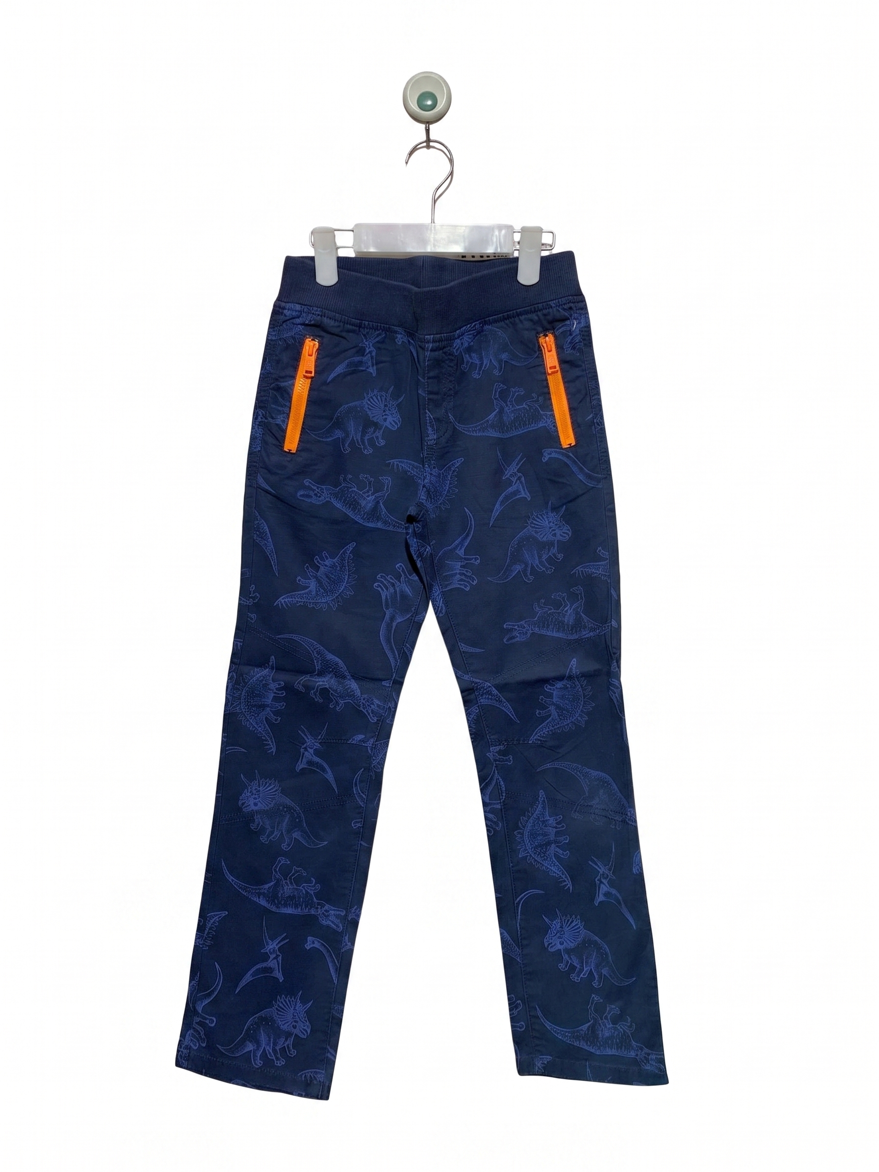 Dopodopo Boys Navy Blue Dinosaur Print Cotton Trousers - Size 7-8 Years AB1