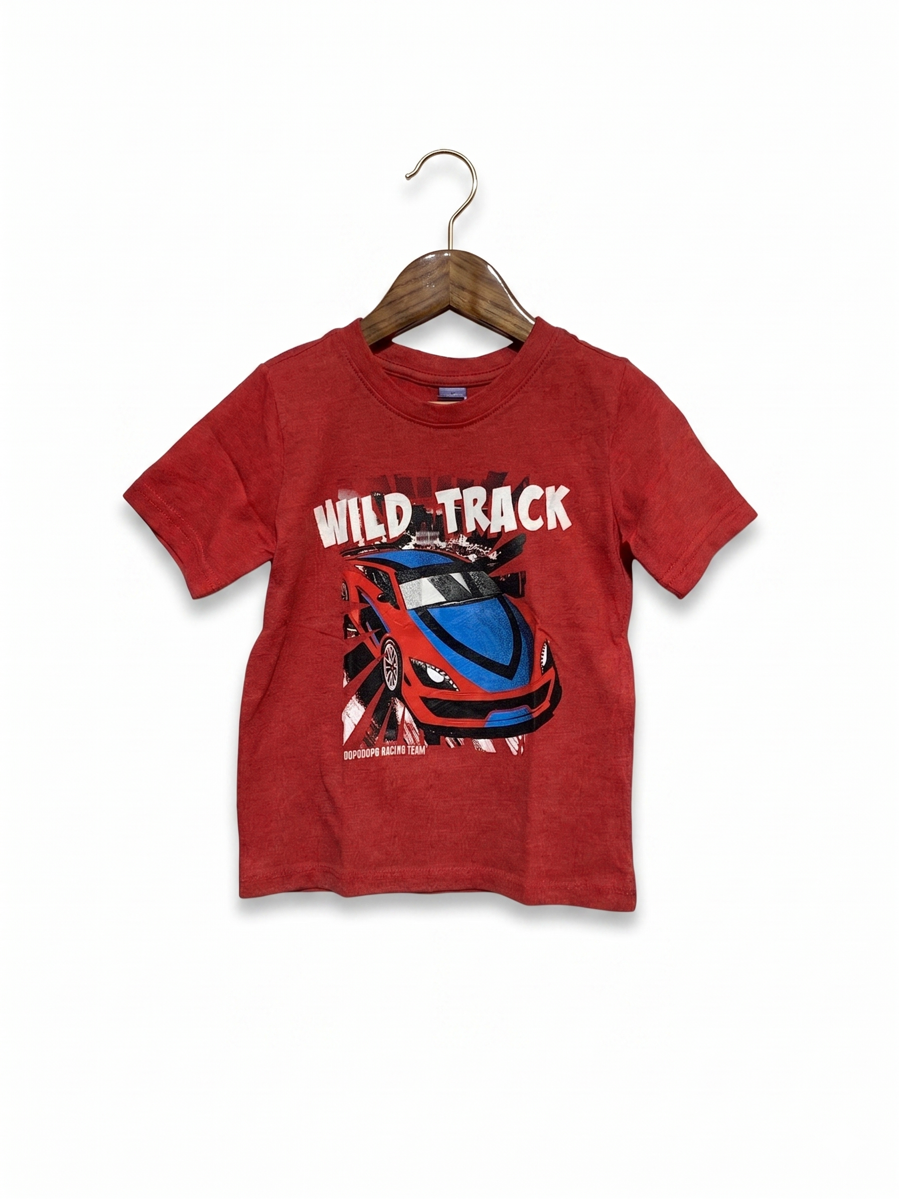 Dopodopo Boys "Wild Track" Racing Team Graphic Tee - Size 3-4 Years AB1