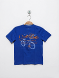 Lands' End Boys Royal Blue "Dirt Bike Adventures" Graphic Tee - Size 110-116 CM (Estimated Age 5-6 Years) AB2