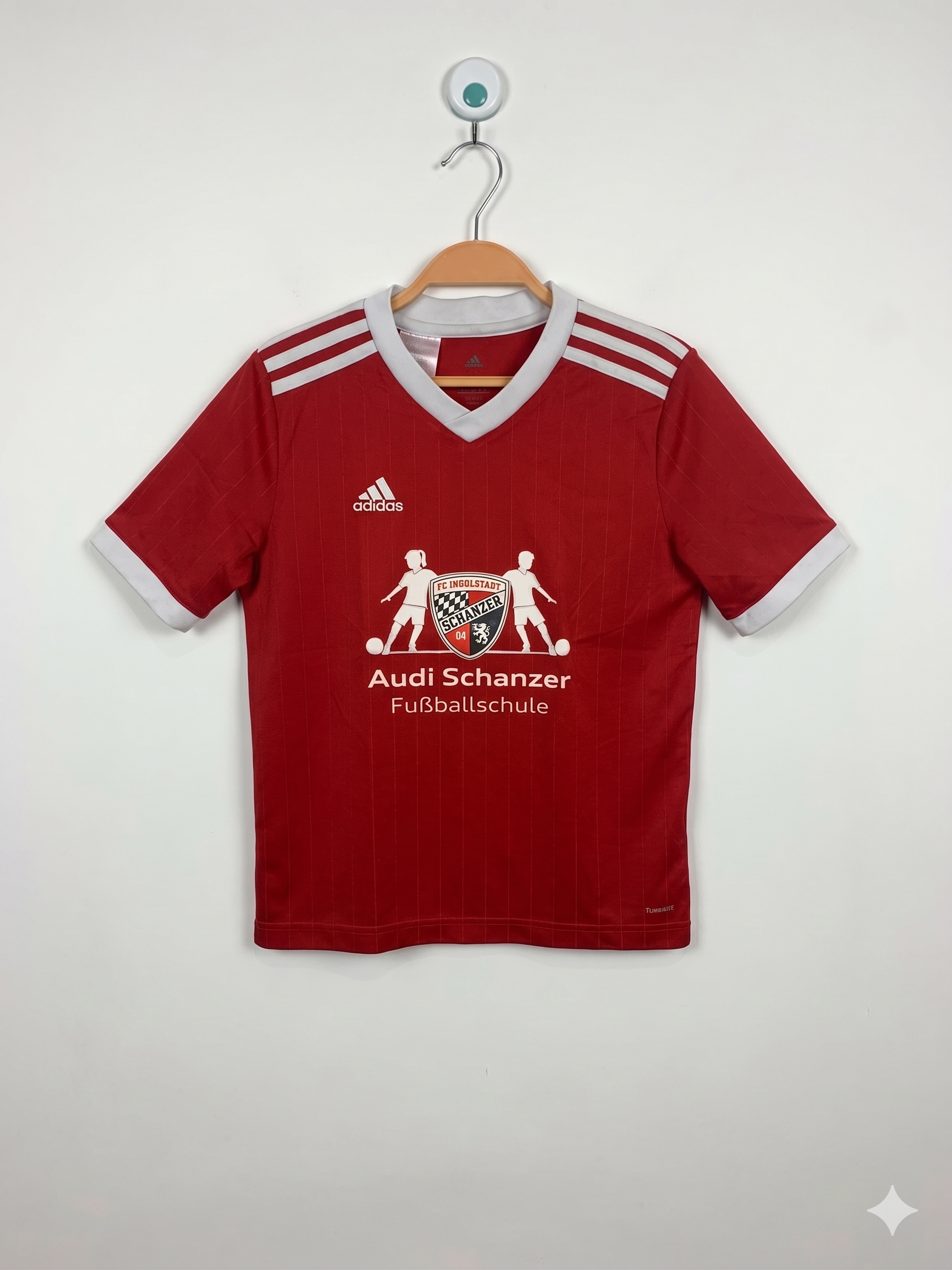 Adidas FC Ingolstadt 04 "Audi Schanzer Fußballschule" Youth Training Jersey - Red, Size YM AB1