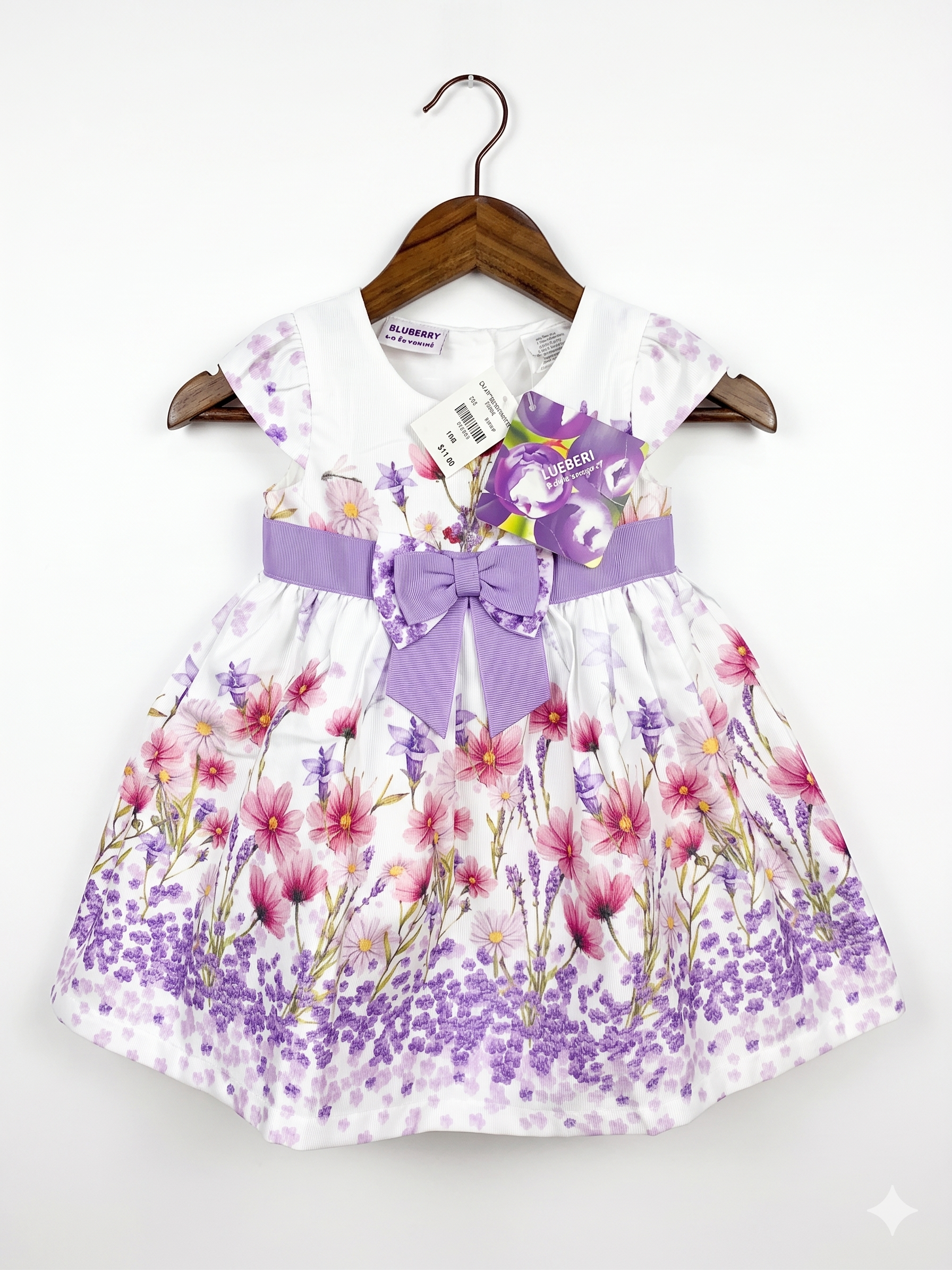 Blueberi Boulevard Infant Floral & Butterfly Dress - Size 18M (Fits 1.5 Years Old) AB1