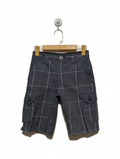 Hurley Boys Grey Plaid Cargo Shorts - Size 10 Estimated Age 9-10 Years AB2