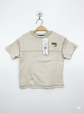 F&F Baby Boys Beige "Cool Kid" Contrast Stitch Cotton T-Shirt - Size 18-24 Months AB1