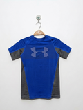 Under Armour Boys Blue and Grey Performance HeatGear T-Shirt - Size Youth Medium (Y7 to 8 years) AB2