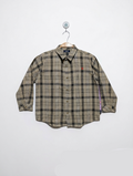 Polo British Country Spirit Boys Beige Checkered Long-Sleeve Shirt - Size Estimated Age 8-9 Years AB2