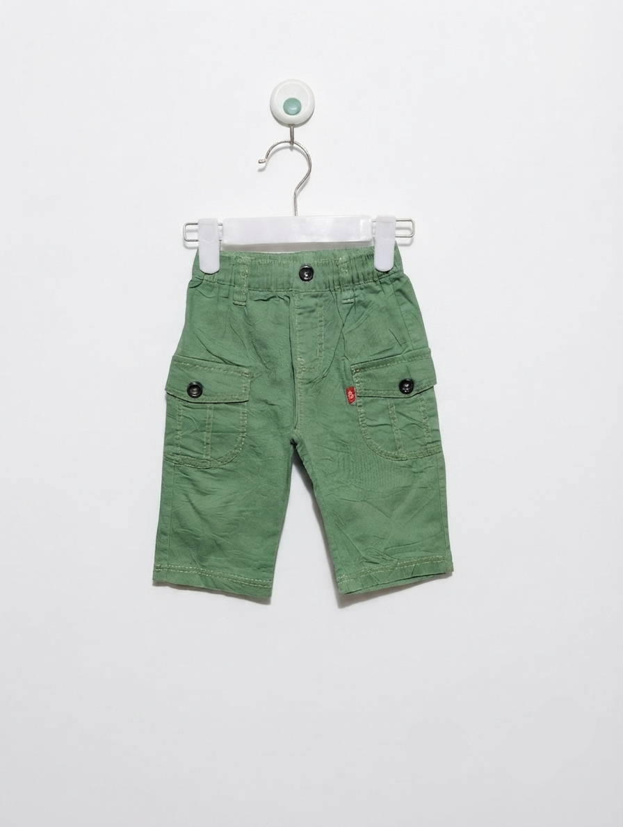 Kids Brand Boys Sage Green Utility Cargo Shorts - Size 80 CM Estimated Age 9-12 Months AB2