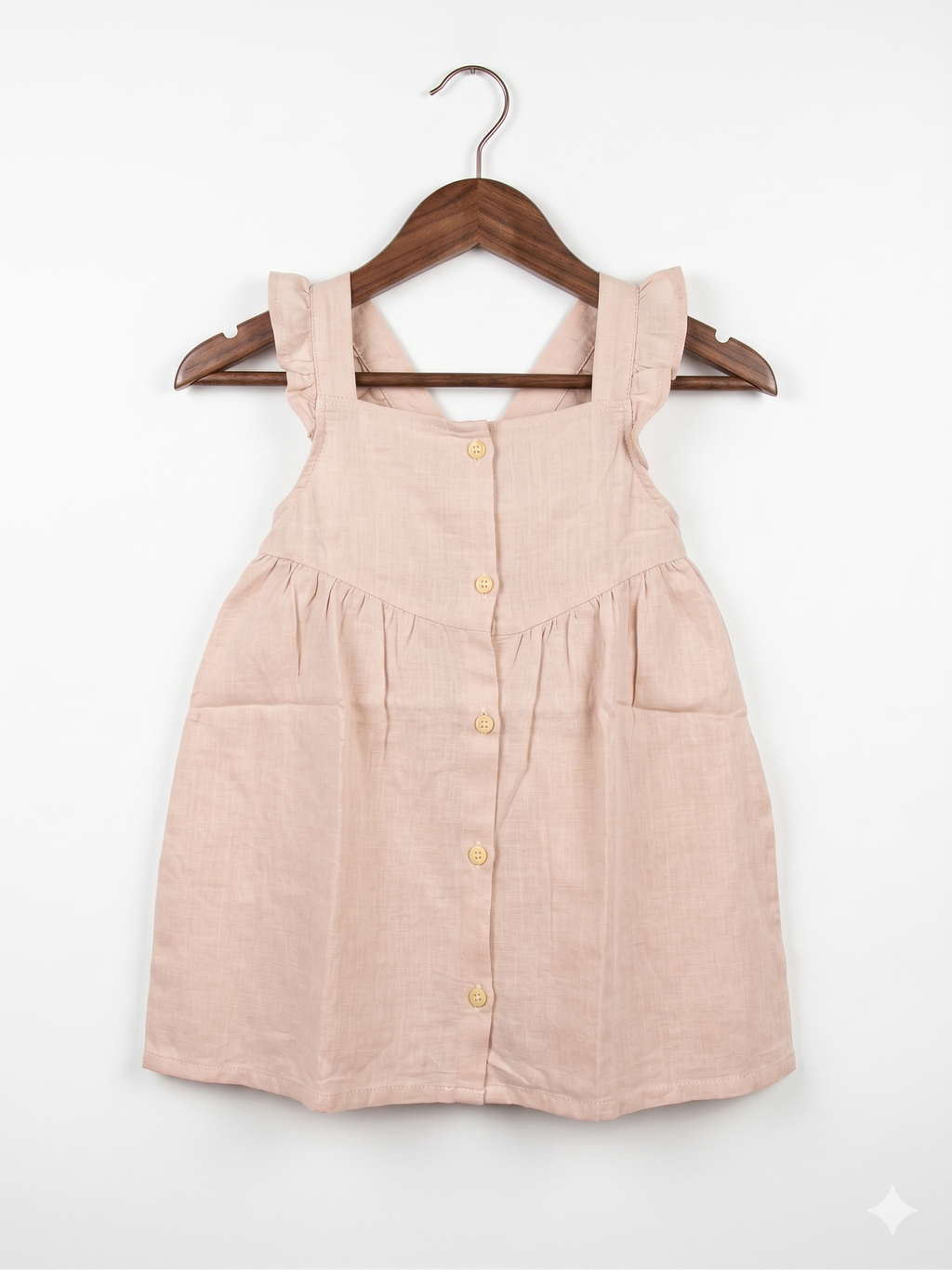 H&M Peach Ruffle-Sleeve Button-Front Dress - Size 2T (Fits 2 Years Old) AB1