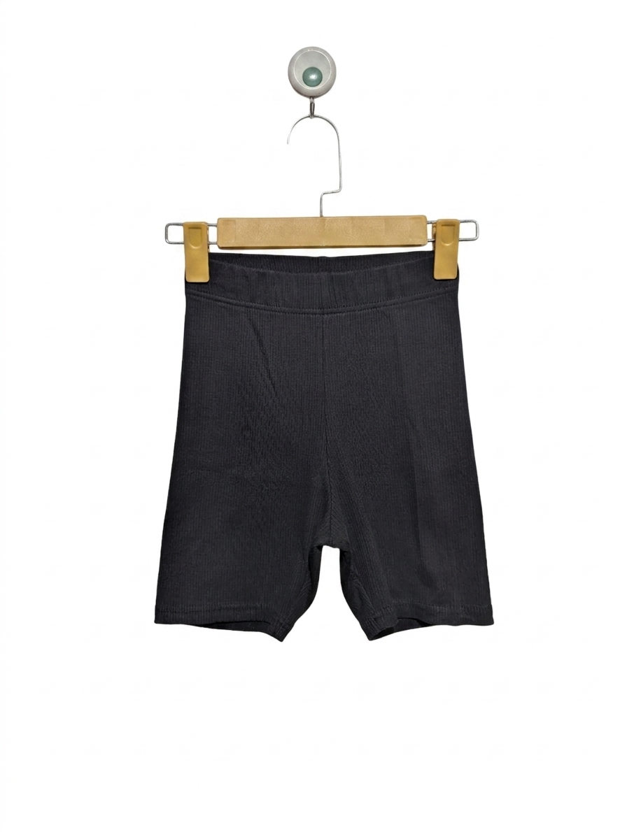 H&M Divided Girls Black Ribbed Casual Biker Shorts - Size XS Estimated Age 15 Years AB1