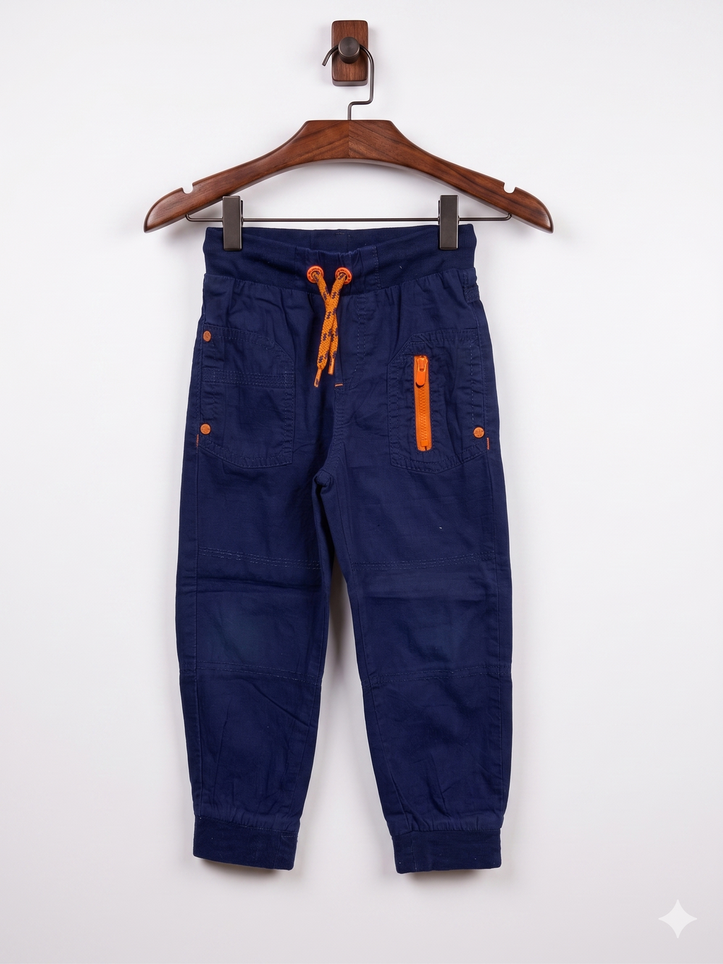 Kiki & Koko Boys' Navy Blue Twill Joggers - Size 2-3 Years AB1
