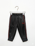 Puma Unisex Boys Girls Black Bright Red Piping Active Jogger Pants - Size 18M Estimated Age 12-18 Months AB1
