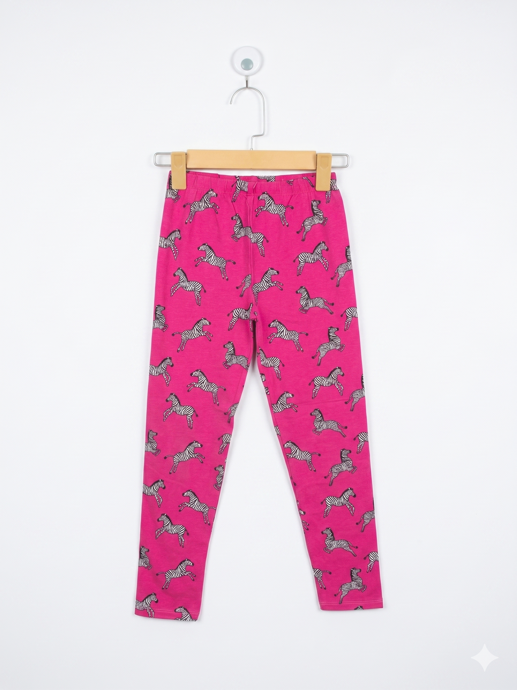 Tu Girls Vibrant Pink "Dancing Zebra" Print Leggings - Size Estimated Age 9 Years AB1