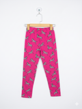 Tu Girls Vibrant Pink "Dancing Zebra" Print Leggings - Size Estimated Age 9 Years AB1