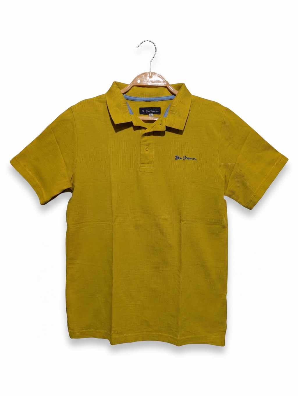 Ben Sherman Boys Mustard Yellow Short Sleeve Polo Shirt - Size 12-13 Years (Estimated Age 12-13 Years) AB1