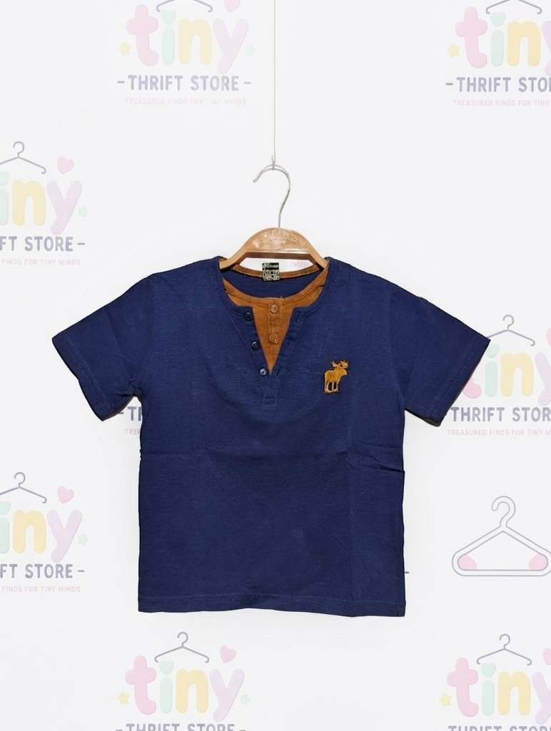 Tape à l'oeil Boys Blue & Brown "Nashville" Adventure Graphic Tee - Size 6 Years (Estimated Age 6 Years) AB2