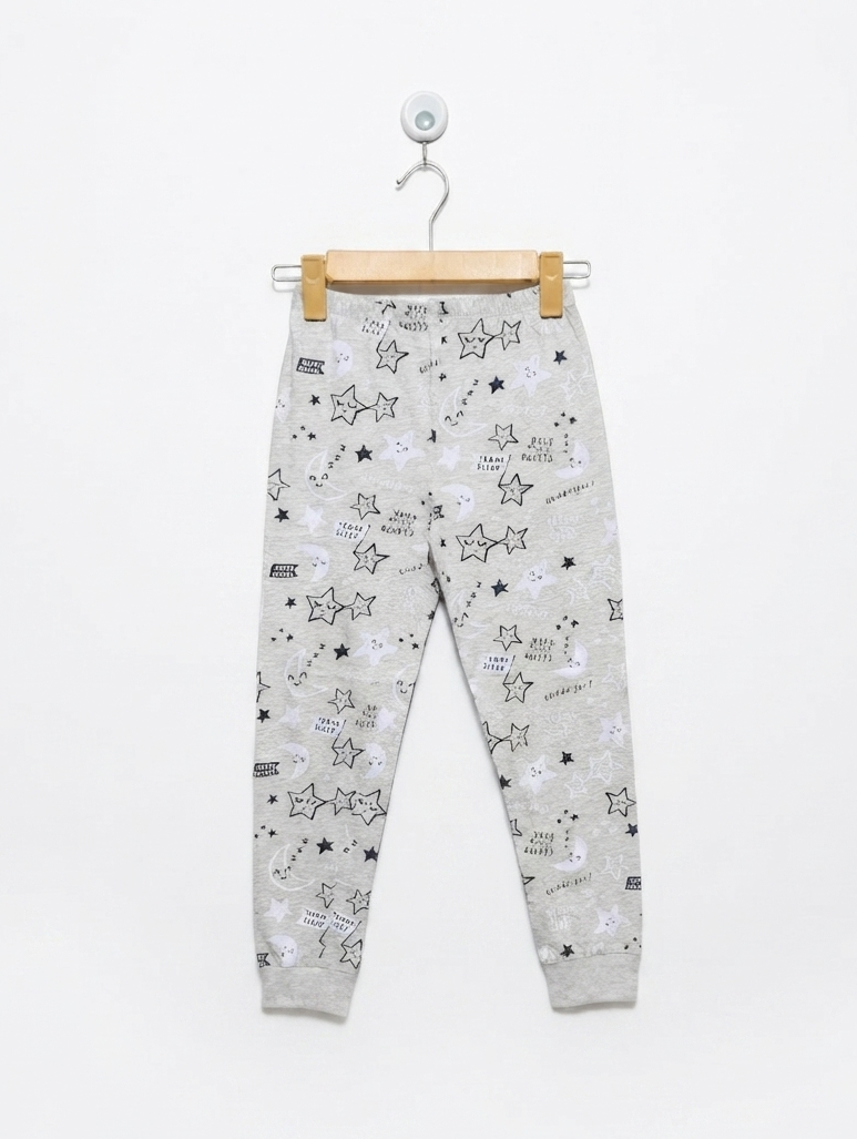 George Unisex Heather Grey "Sleepy Star" Print Joggers - Size 7-8 Years Estimated Age 7-8 Years AB2