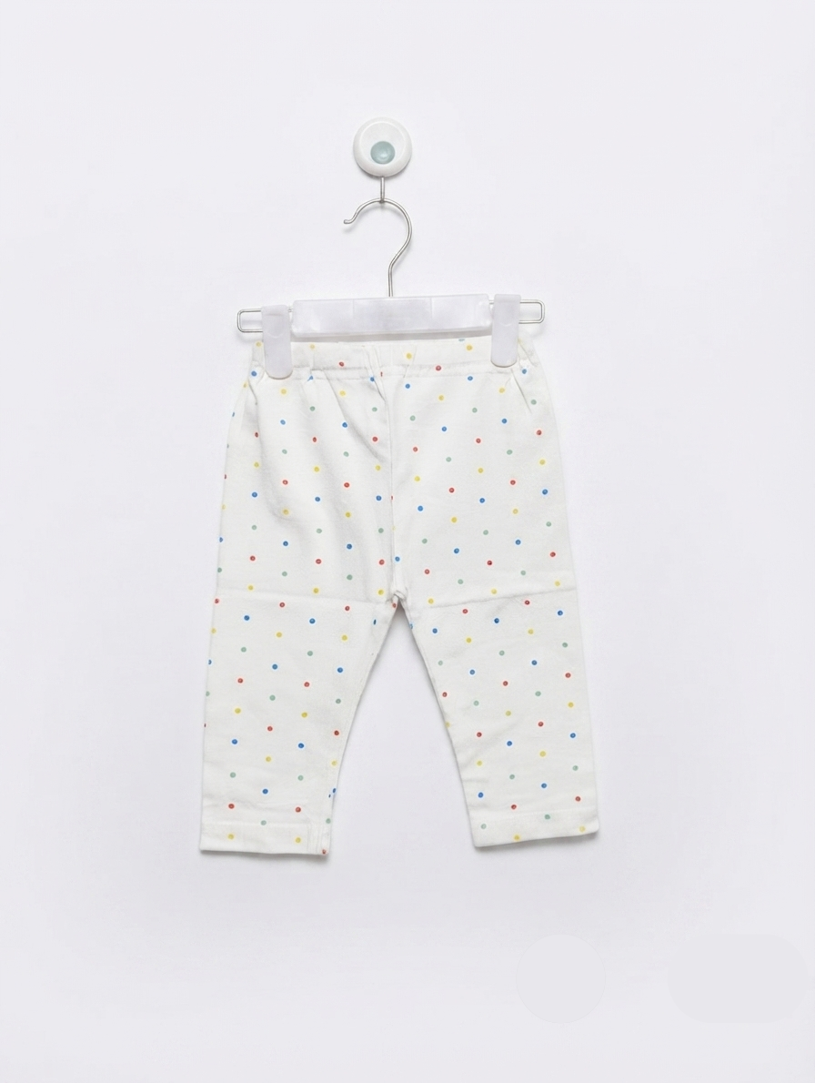 Elfindoll Classic Girls White Multi-Color Polka Dot Leggings - Size Estimated Age 2 to 3 Years AB2