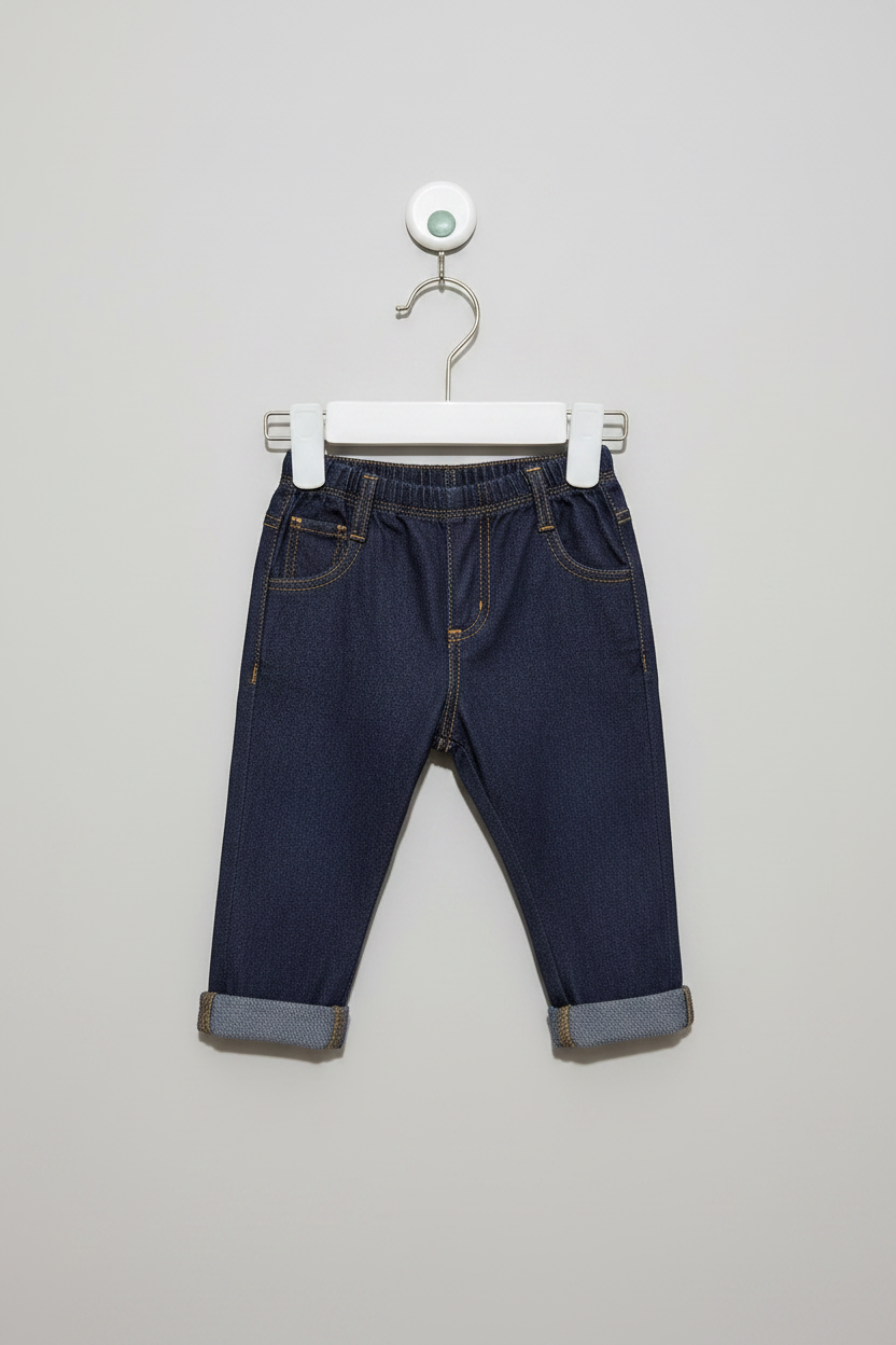 Next Baby Boys Indigo Denim-Look Pull-On Jeggings - Size Estimated Age 6-9 Months AB2