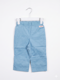 Cottino Girls Blue Cotton Straight-Leg Trousers AB1