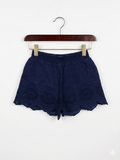 F&F Toddler Girls Navy Blue Eyelet Embroidered Shorts - Size 3-4 Years AB1