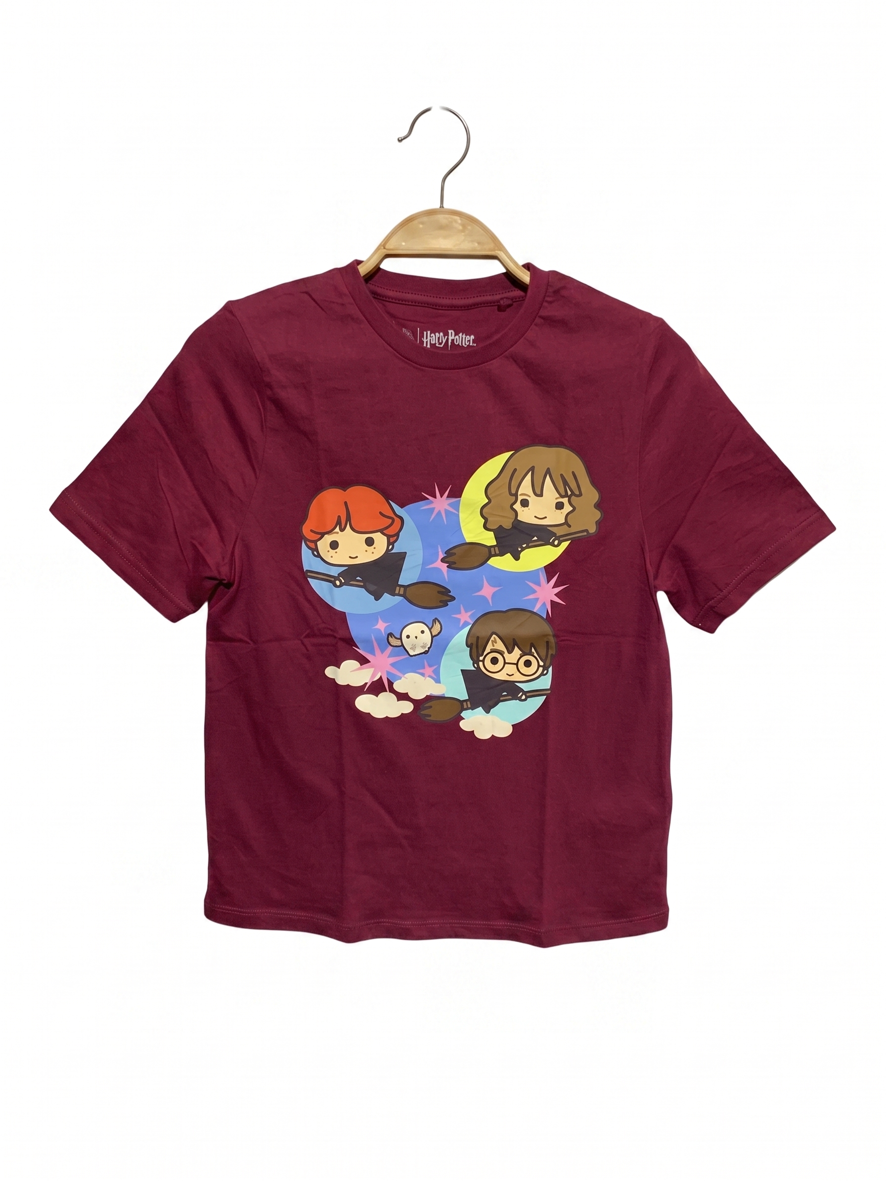 Harry Potter Wizarding World Kids Maroon "Chibi Trio" Graphic Tee - Size Estimated Age 9-10 Years AB1