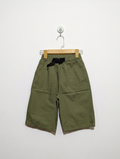 Boys Olive Green Casual Cargo Shorts with Integrated Belt - Size 150 (Estimated Age 11-12 Years) AB2