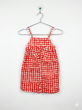 Slap Slip Girls' Orange Gingham Check Bow Romper - Size 4-5 Years AB1