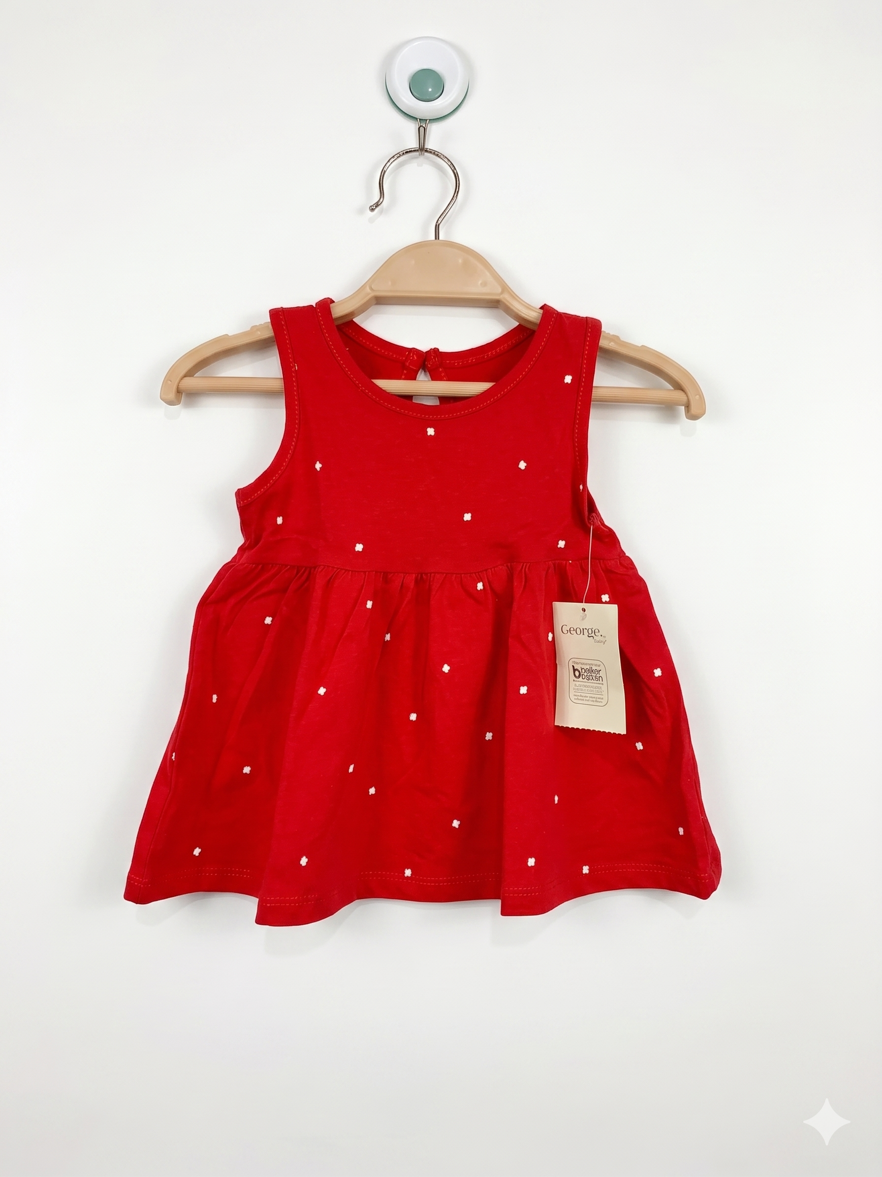 George Baby Girls' Corduroy Pinafore & Matching Tee (Size 0-3M) AB1