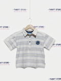 Willi Happ Boys White & Blue Striped Polo Shirt - Size 116 (Estimated Age 5-6 Years) AB2