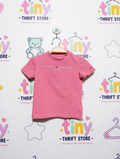 Tommy Hilfiger Baby Girls Pink "EST. 1985" Logo Short Sleeve Tee - Size Estimated Age 6-9 Months AB2