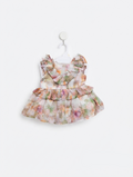 Wonder Nation Baby Girls Watercolor Floral Ruffle Tiered Dress - Size Estimated Age 0-3 Months AB2